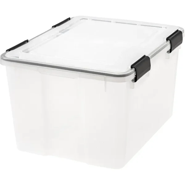 Iris USA Weathertight Storage Box, Clear, 46.6 quart