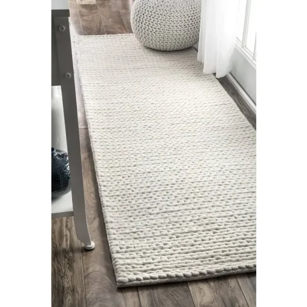 Dunanney Hand Braided Ivory Area Rug Dakota Fields Rug Size: Runner 2'6" x 8'