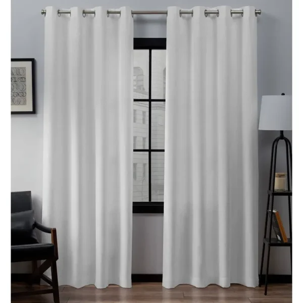 Loha Linen Window Curtain Panel Pair Winter 54x108 Exclusive Home
