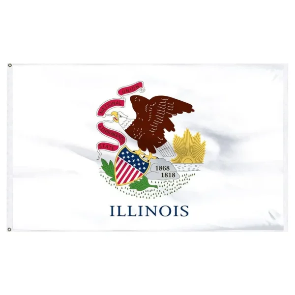 Illinois State Flag 3' x 5' Nylon, Annin Flagmakers
