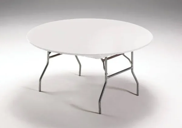 Creative Converting Round Stay Put Plastic Table Cover, 60-Inch, White