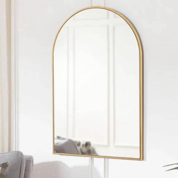 Home Decorators Collection Medium Arched Gold Classic Accent Mirror (35 in. H x 24 in. W)