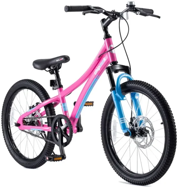 Royalbaby Boys Girls Kids Bike Explorer 20 in Bicycle Front Suspension Aluminum Child - S Cycle with Disc Brakes Pink