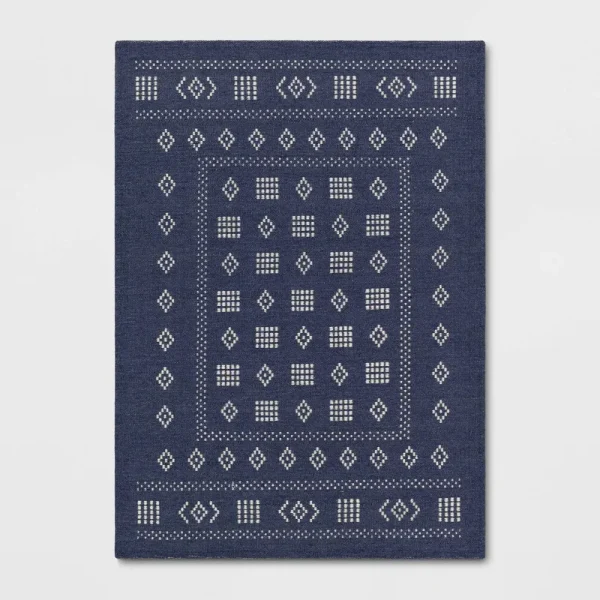 5'x7' Vintage Kids' Rug Navy - Pillowfort