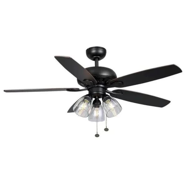 Hampton Bay Rockport 52 in. LED Brushed Nickel Ceiling Fan with Light