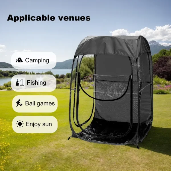 Portable Pop up Tent, Instant Setup Sports Shelter for Camping/Fishing, Wind & Rain Protection, Lightweight Compact Carry (21"), Black