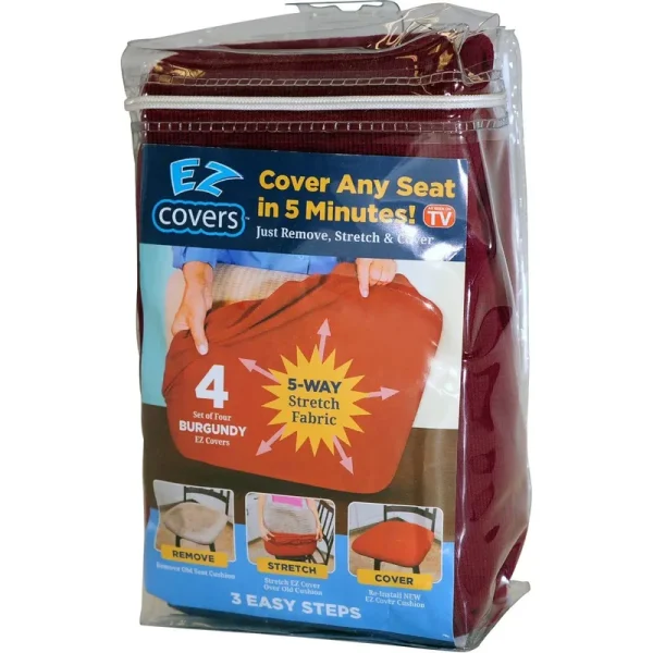 EZ Cover Burgundy Covers, 4 Count