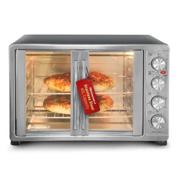 Elite Gourmet Eto-4510m New Double Door Oven with Rotisserie and Convection