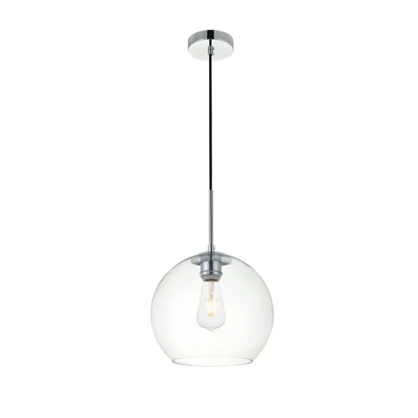 Yearwood 1 - Light Single Globe Pendant Mercury Row Finish: Chrome, Shade Color: Clear, Size: 9.9" H x 9.8" W x 9.8" D