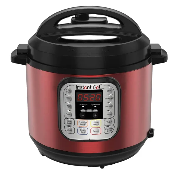 Instant Pot Duo60 Red Stainless 6-Quart 7-in-1 Multi-Use Programmable Pressure Cooker, Slow Cooker, Rice Cooker, Saut��, Steamer, Yogurt Maker, and
