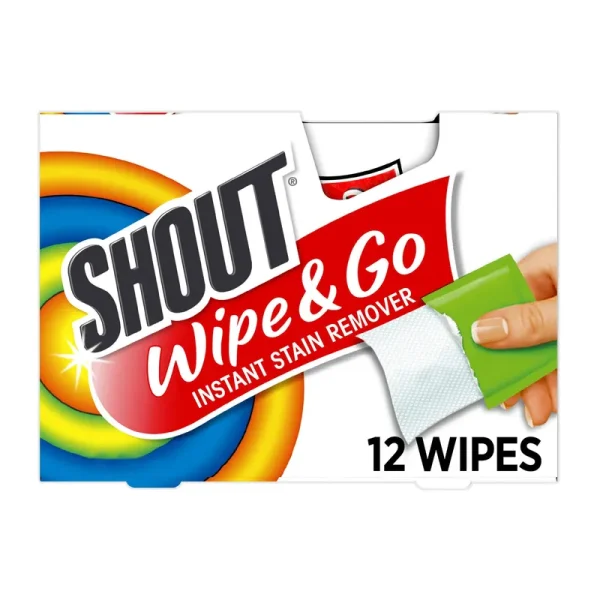 Shout Wipe & Go Instant Stain Remover Wipes - 12 count