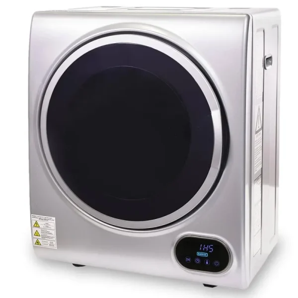 1.85 Cu. ft. Portable Stainless Steel Automatic Laundry Tumble Electric Dryer Machine in Silver