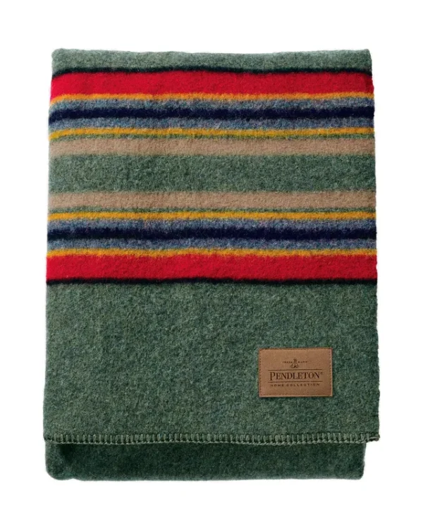 Pendleton Yakima Camp Blanket Green Heather Queen