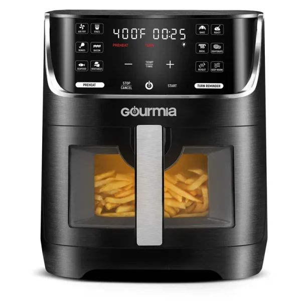 Gourmia 8 qt Digital Window Air Fryer with 12 One-Touch Presets, GAF824, New