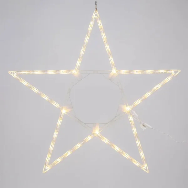 Kringle Traditions 32" Lighted Christmas Star Outdoor Star Light, Warm White LED Christmas Star Decoration Folding Outdoor Star
