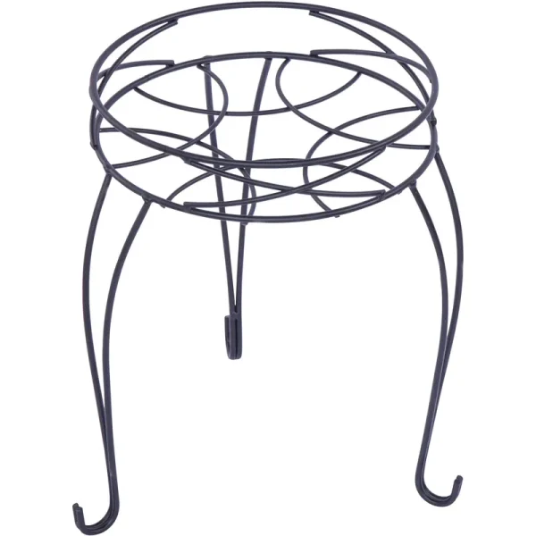 13in Mainstays Round Matte Black Metal Plant Stand