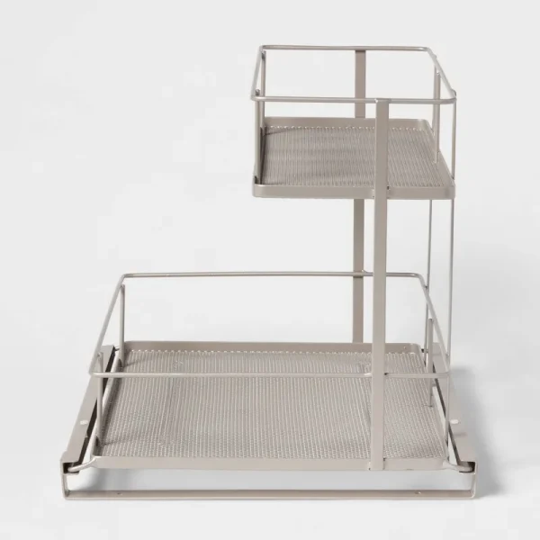 2 Tier Slide Out Under Vanity Brushed Nickel - Brightroom