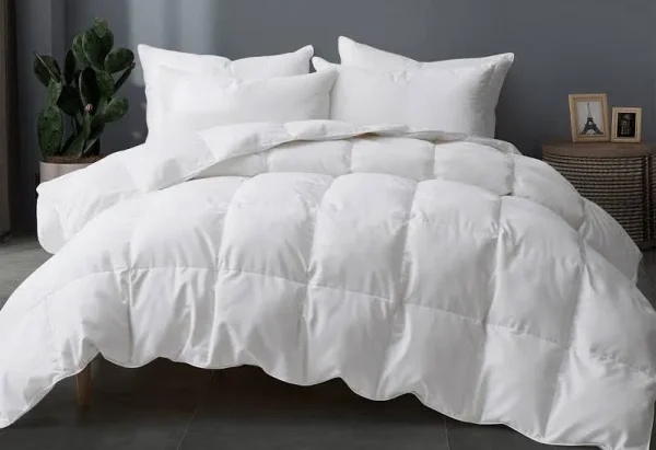 All Season White Goose Feather Down Comforter Duvet Insert - Full/Queen 88 x 88 Inches