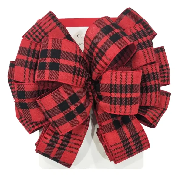 20.5" Red & Black Tartan Christmas Tree Bow Topper by Ashland by Celebrate It | Michaels