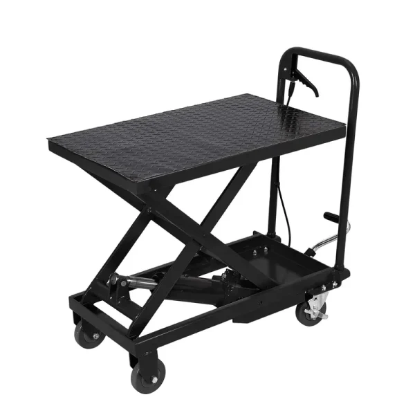 M Optimized Hydraulic Lift Cart, 1100 lb Capacity Manual Scissor Lift Table 33.5 in Lifting Height