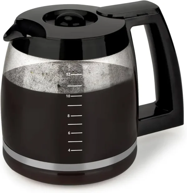 12-Cup Replacement Glass Carafe with Lids Compatible with Cuisinart Coffee Maker, CHW-12, CHW-12P1, DCC-1100BK, DCC-1200, Dcc-1200p1, DCC-1200BKS,