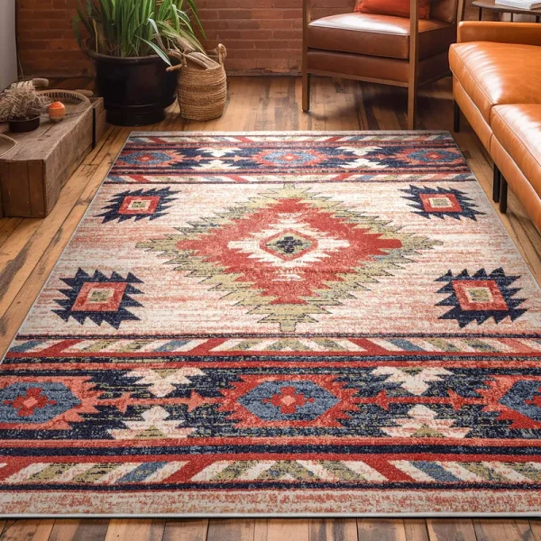 Well Woven Tulsa Lea Vintage Southwestern Tribal Cream 3'11" x 5'3" Area Rug