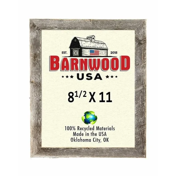 BarnwoodUSA Rustic 100pct Reclaimed Wood Weathered Picture Frame