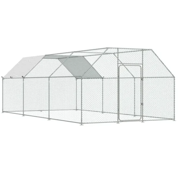 AECOJOY Large Walk-in Chicken Coop Run for 15-20 Chickens, 19.5x10x6.4 FT