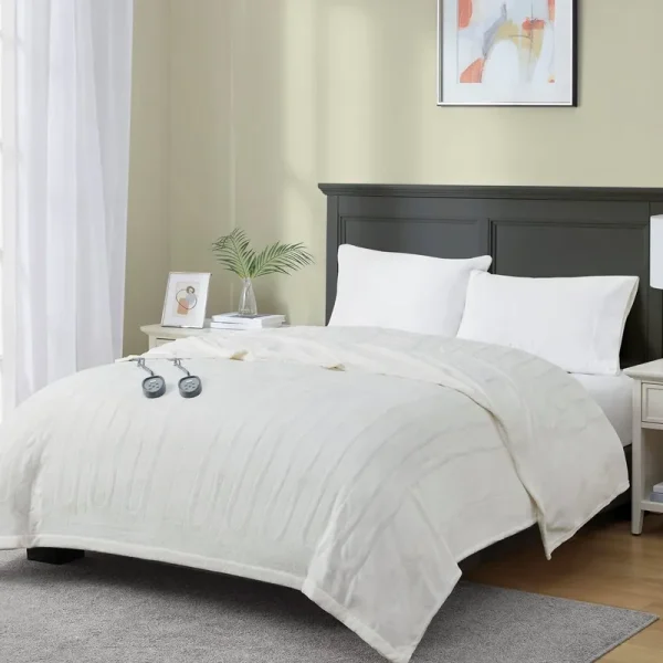MP2 Electric Blanket Queen Size Dual Control, Plush Heated Blankets, Machine Washable with 20 Heating Levels & 10 Hours Auto Off, UL Certified |