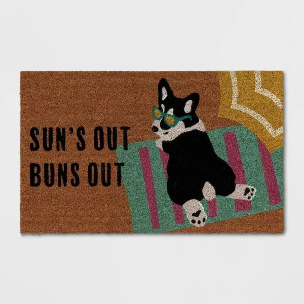 1'6"x2'6" Corgi Dog Doormat - Sun Squad