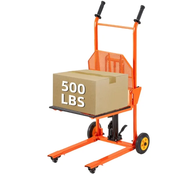 AECOJOY Hydraulic Material Lift Pallet Truck 500 lb, Lift Table Cart, 32" Max Lift Height Pallet Truck Jack with Lockable Swivel Casters - Ideal for Warehouse, Workshop and Garage Use