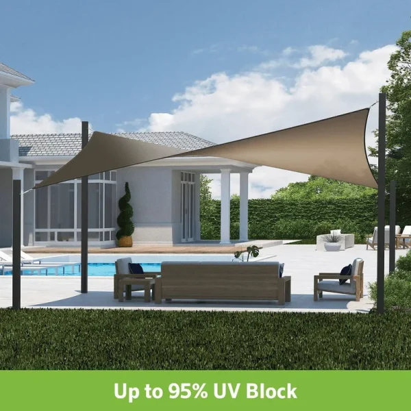 Coolaroo Dual Shade Sail Kit 12'x8' Rectangle, Cobblestone