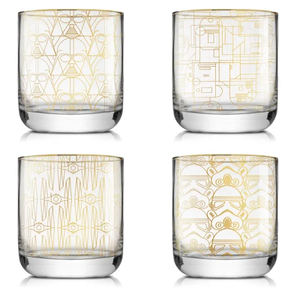 JoyJolt Star Wars Deco Double Old Fashion Drinking Glass - 10 oz - Set of 4