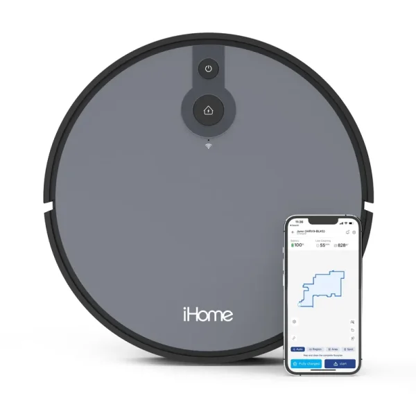 iHome AutoVac Juno Robot Vacuum Mapping Technology Strong Suction 100 Min Runtime