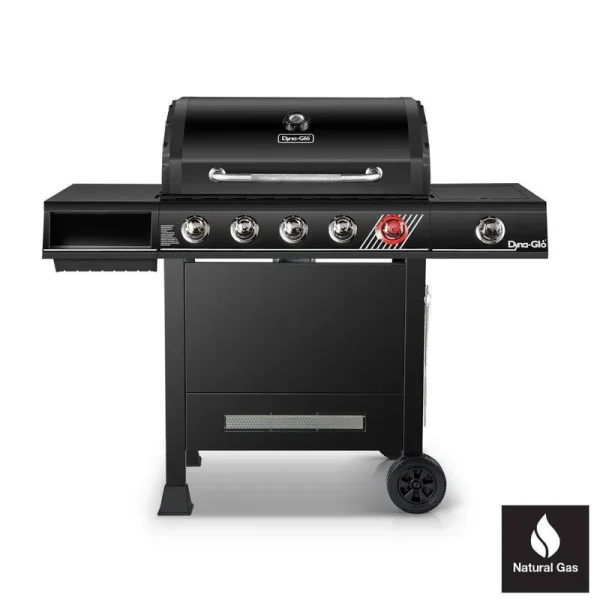 Dyna-Glo DGH474CRN-D 5-Burner Natural Gas Grill in Matte Black with TriVantage Multi-functional Cooking System
