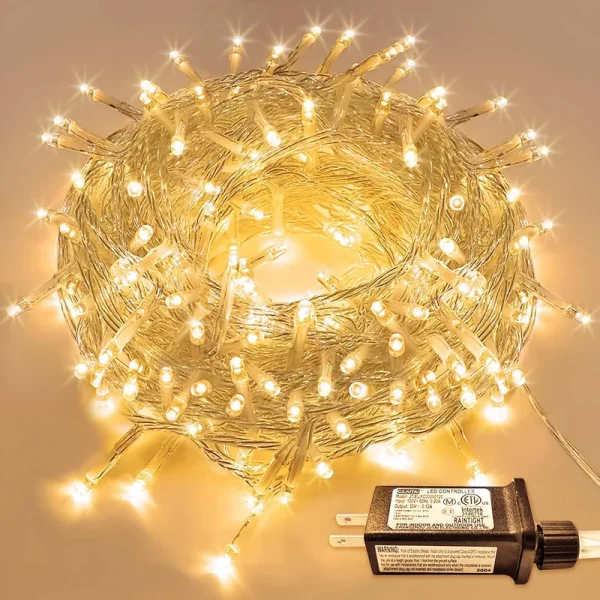 JMEXSUSS 66ft 200 LED String Lights Indoor Outdoor Christmas Lights 8 Modes Christmas String Lights Fairy String Lights for Home Christmas Tree