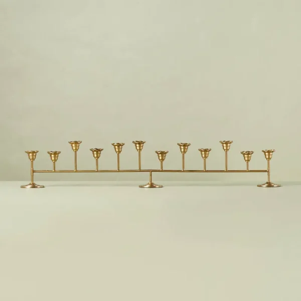12ct Oversized Metal Taper Candelabra Antique Brass - Hearth & Hand with Magnolia