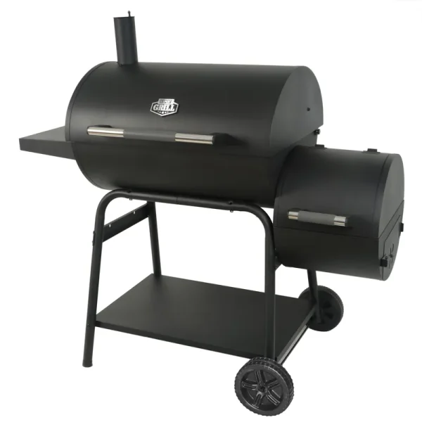 Expert Grill 28" Offset Charcoal Smoker Grill with Side Firebox, Black