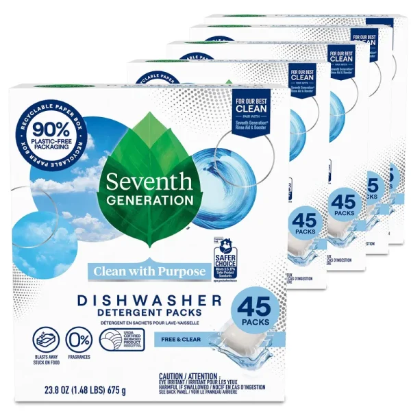 Seventh Generation Natural Automatic Dishwasher Detergent Packs - SEV45180CT | On Time Supplies