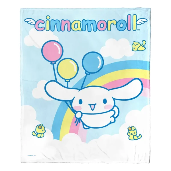 Cinnamoroll, Rainbow Clouds Silk Touch Throw Blanket 50"x60"