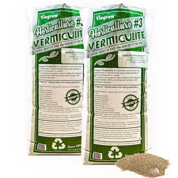 Viagrow Vermiculite 4 Cubic Foot Bag, 2-Pack, Gold (VR4-2)