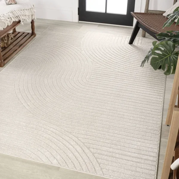 Jonathan Y Skagen Minimalist Curve Geometric Ivory/Cream 4 ft. x 6 ft. Area Rug