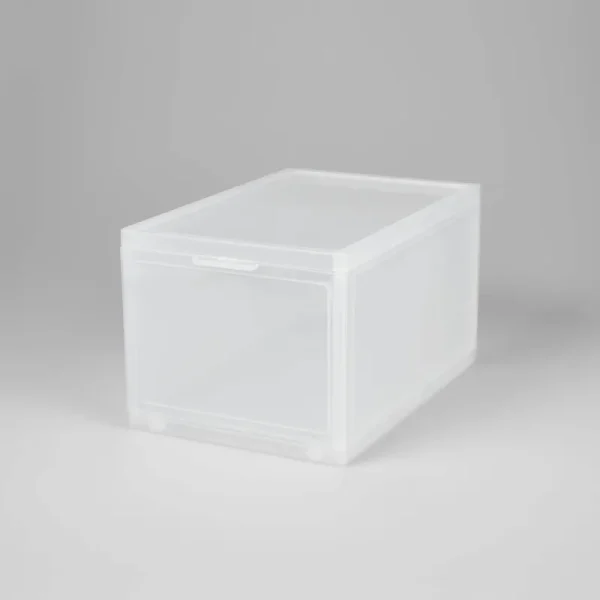Small Stackable Bin Front Opening Clear Plastic - Brightroom