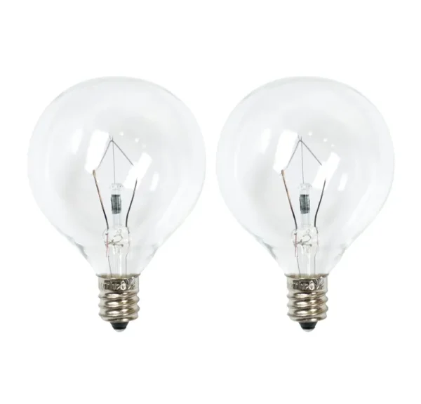 25-Watt 2pk G50 Incandescent Light Bulbs for Wax Warmers Clear - Ador