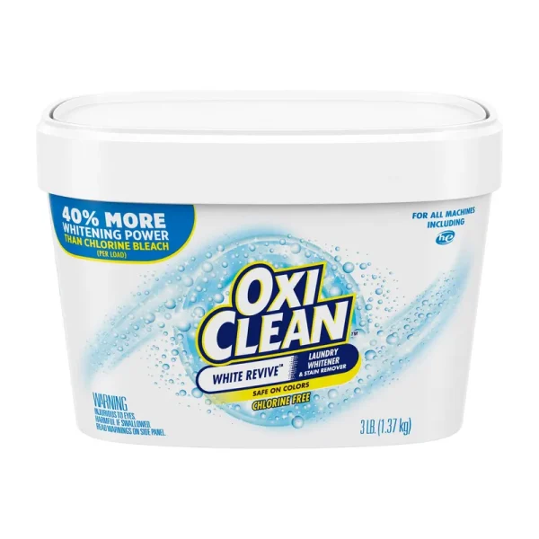 Oxi Clean Laundry Stain Remover, White Revive, 45 Loads - 48 oz tub