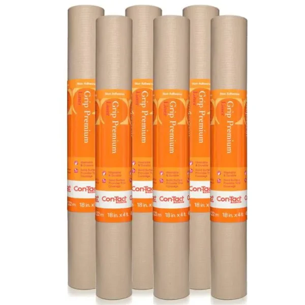 Con-Tact Brand Solid Grip Non-Adhesive Shelf Liner, Taupe, 18 in x 4 ft