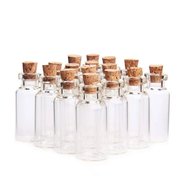 HeiHy UUYYEO 5ml Empty Clear Glass Bottles Jars with Corks Miniature Glass Bottle Wedding Favors 12 Pcs
