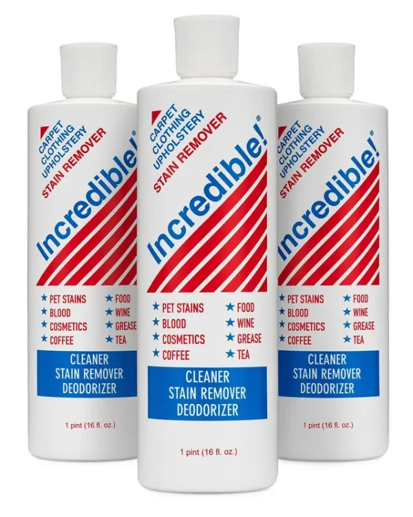 Incredible! Stain Remover for Clothes, Laundry, Carpets, Mattress & Upholstery, 16.oz (Pack of 3)