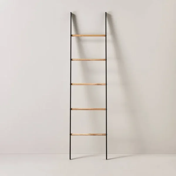 6' Wood & Steel Blanket Ladder Black/Natural - Hearth & Hand with Magnolia