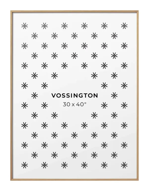 Vossington Thin 30x40 Oak Frame - Light, Natural Wood Picture Frame for Wall - Fits 1 Photo, Poster, or Art Print - 30 x 40 - Large, Narrow